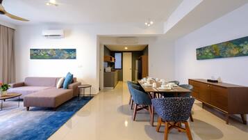 Apartemen, 3 kamar tidur | Makan di kamar