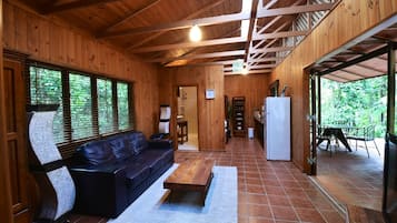Romantic Cottage, 1 Queen Bed, River View, Mountainside | Living area | Flat-screen TV, DVD player