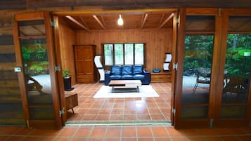Romantic Cottage, 1 Queen Bed, River View, Mountainside | Living area | Flat-screen TV, DVD player