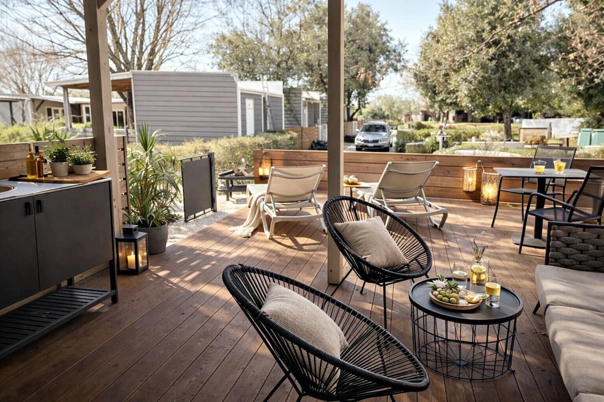 Mobile Home, 1 Bedroom, Terrace (Pet friendly) | Private kitchen | Fridge