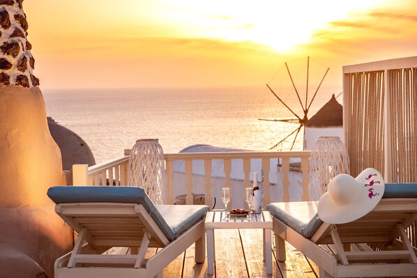 Studio (Thetis Cave Studio) | Balcony view - Thetis Cave Houses (Santorini)