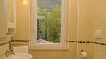 Shower, free toiletries, hair dryer, bathrobes