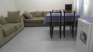 30-inch flat-screen TV with cable channels, TV