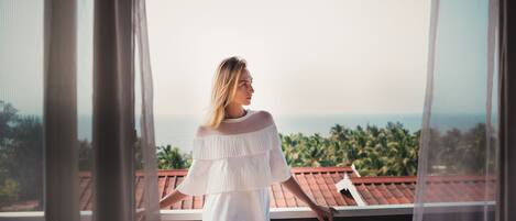 Panorama tweepersoonskamer | Uitzicht vanaf balkon