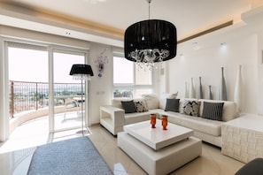 Luxury Apartment, Multiple Beds, Non Smoking | Living area - Apartment with Sauna, Hot Tub & Parking (Tel Aviv)