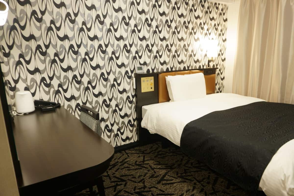 Down duvets, desk, blackout curtains, soundproofing