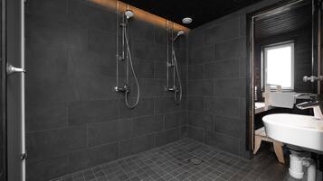 Family Apartment, 2 Bedrooms, Sauna, Hill View | Bathroom | Shower, hair dryer, bidet, heated floors