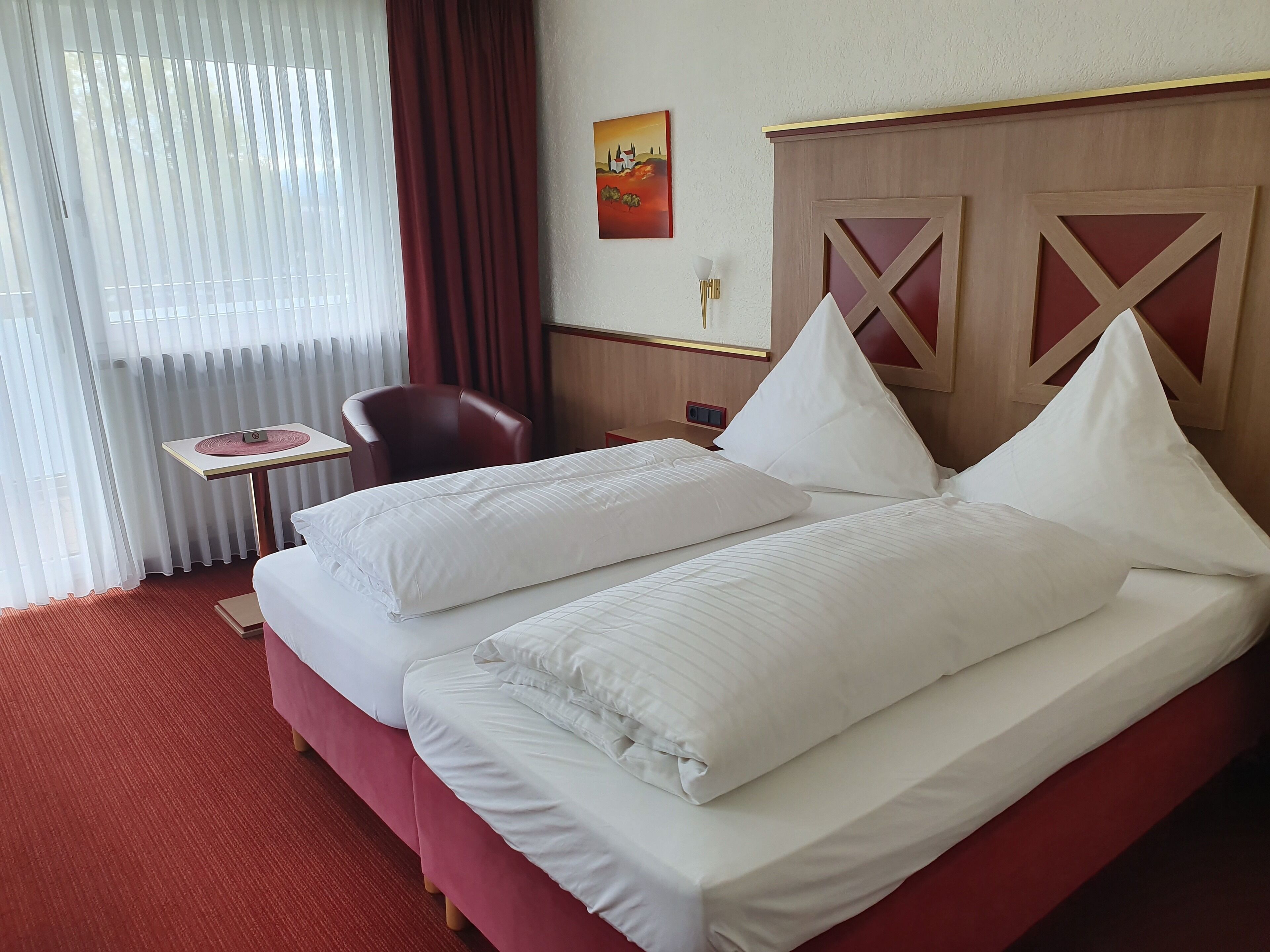 Blackout drapes, soundproofing, WiFi (free), bed sheets