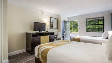 Standard Room, 2 Double Beds, Non Smoking | Desk, blackout drapes, iron/ironing board, free WiFi