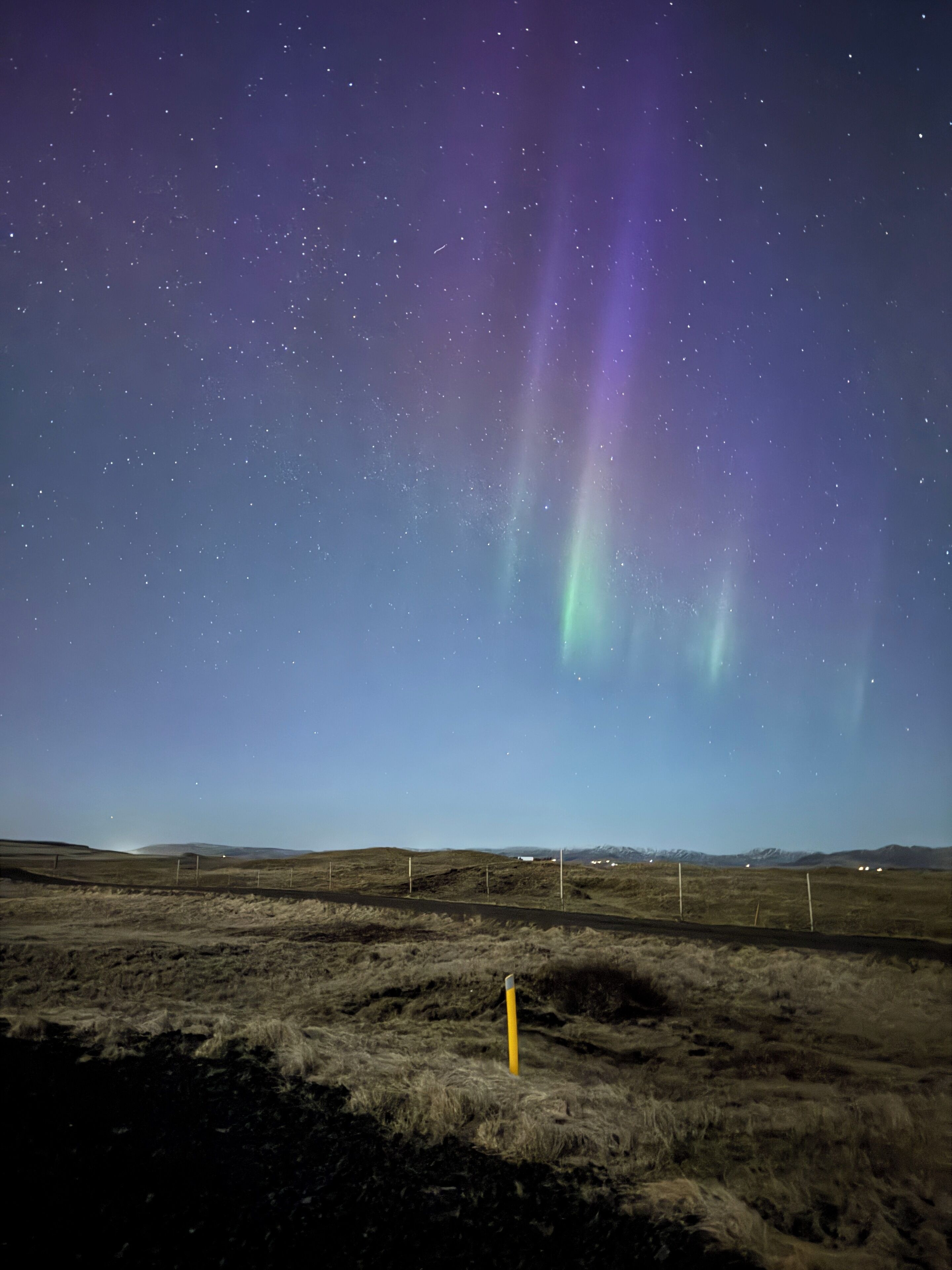 A starry night sky with the aurora borealis visible.