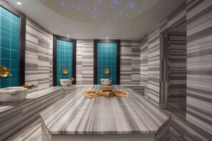 Sauna, steam room, aromatherapy, hot stone massages