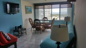 Älytelevisio, DVD-soitin, kirjoja, stereot