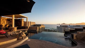 An infinity pool, a heated pool