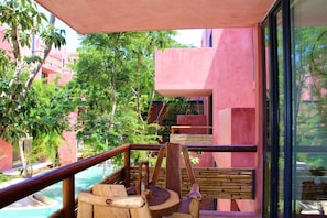 Balcony - Profound relaxation in 2BR Condo with pool view by Happy Address (Tulum)
