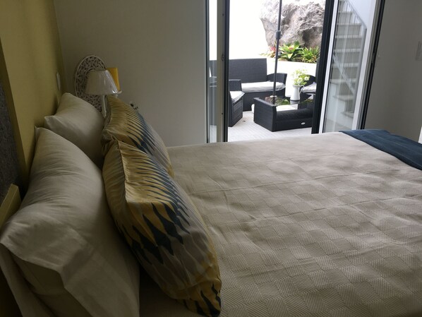 1 slaapkamer, een kluis op de kamer, een strijkplank/strijkijzer