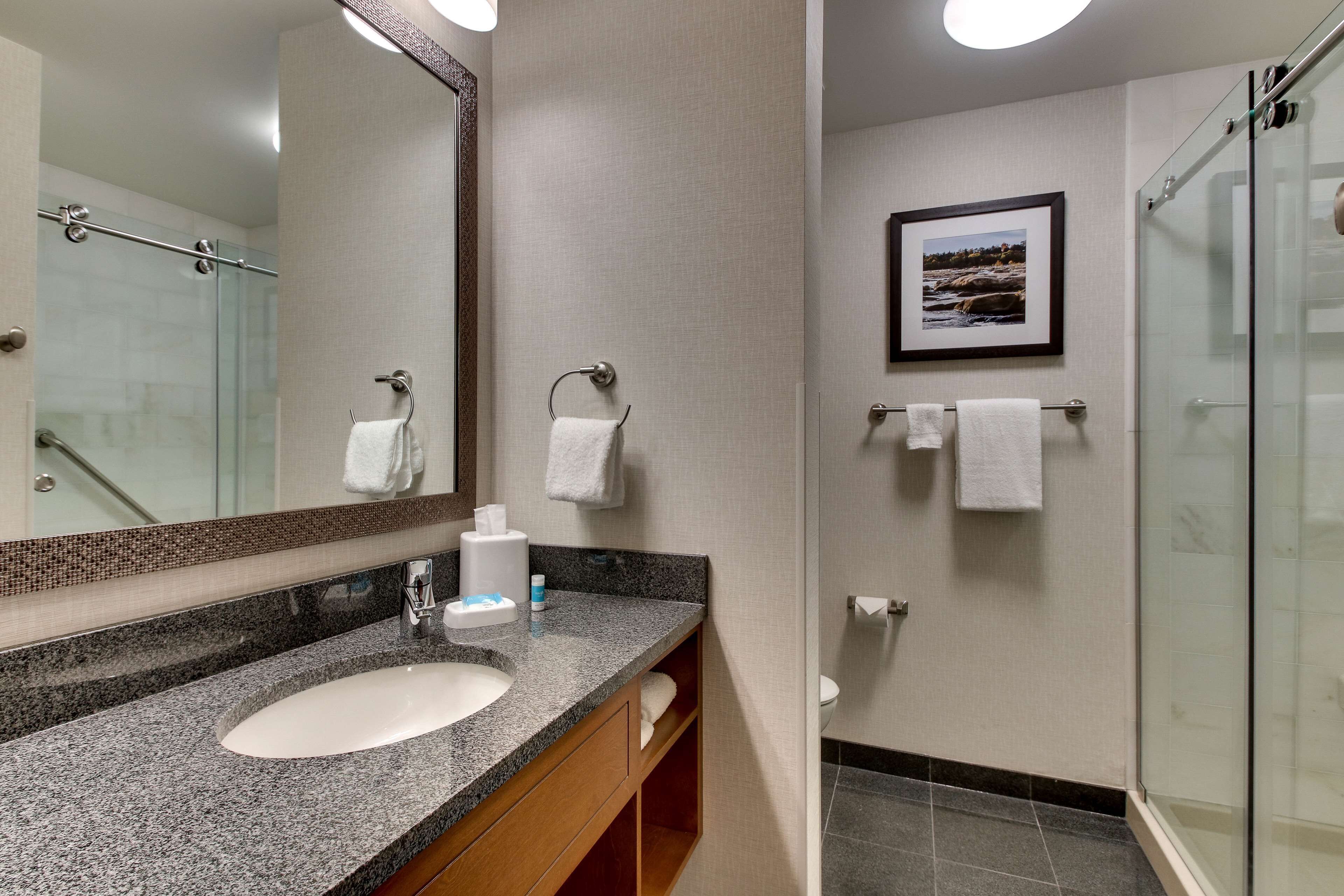 free toiletries, hair dryer, towels, soap