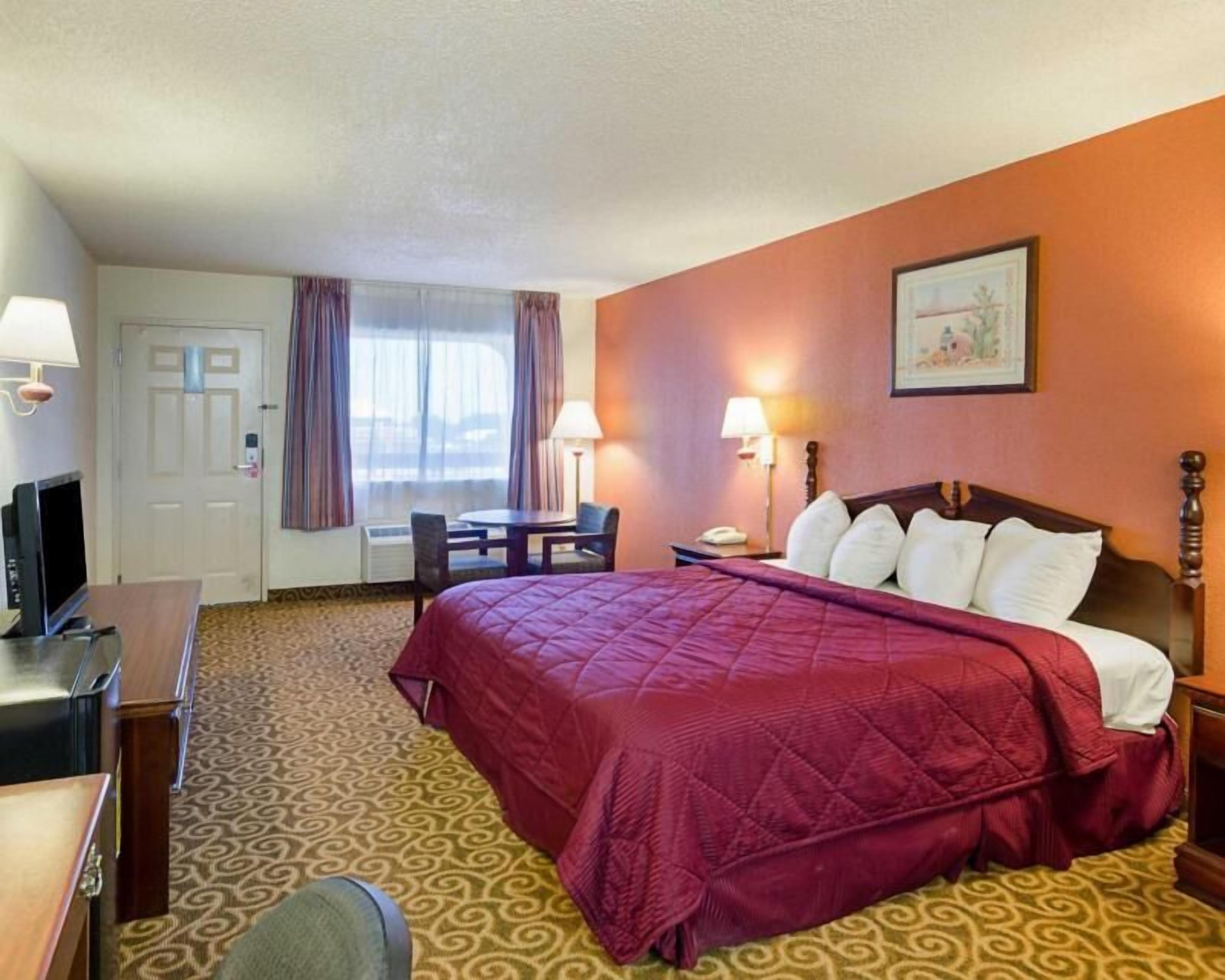 Desk, laptop workspace, blackout curtains, soundproofing