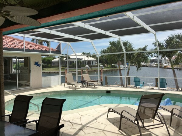 Outdoor pool, a heated pool