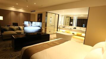 In-room safe, desk, iron/ironing board, free cribs/infant beds