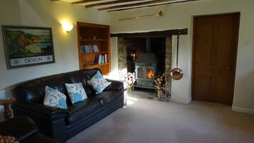 Smart TV, fireplace, DVD player