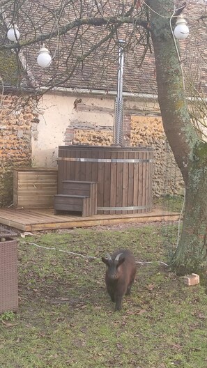 Outdoor spa tub - Chez Aurélia (La Couture Boussey)