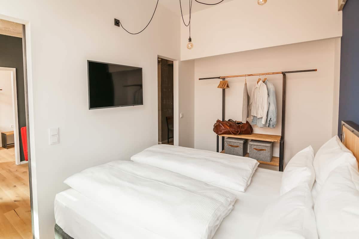2 soveværelser, premium-sengetøj, minibar, pengeskab på værelset