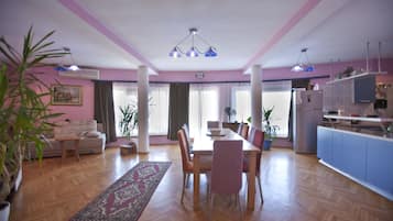Apartment - Ground Floor (1) | Private kitchen | Fridge, microwave, oven, stovetop