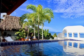 An infinity pool, a rooftop pool