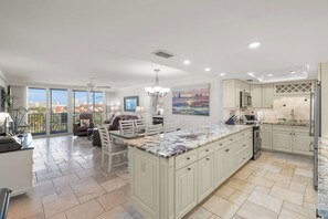 Fridge, microwave, oven, stovetop - Crystal Sands Tower Unit 506 - Beachfront (Sarasota)