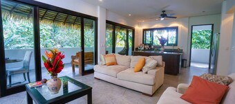 Beautiful open-air suite with large balcony & mountain views