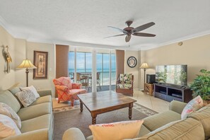 Flat-screen TV, DVD player