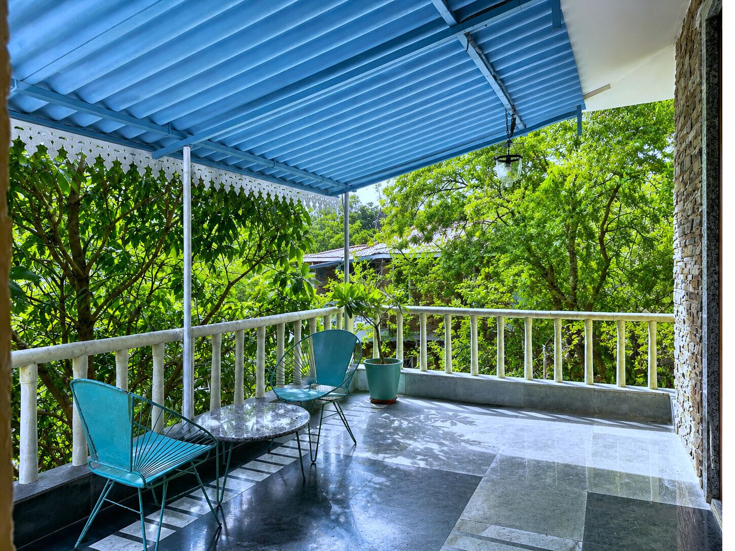 Premium tweepersoonskamer, uitzicht op tuin | Balkon