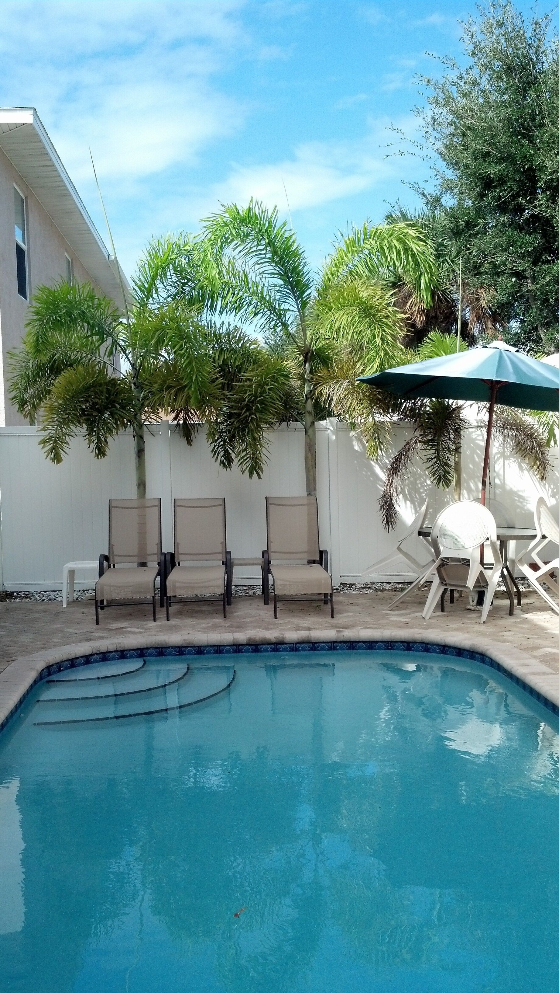 Private SALTWATER HEATED Pool!  Steps to Beach!  Not a condo!! Large Balcony!