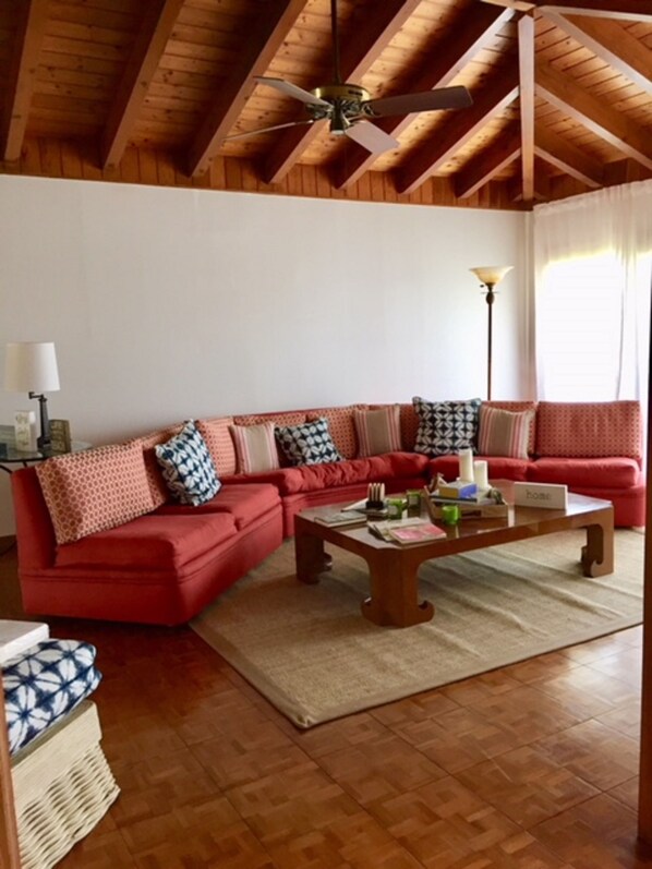 Family House, 4 Bedrooms, Sea View | Living room | Flat-screen TV, Netflix - Bey Blue by Living Easy Abaco (Marsh Harbour)