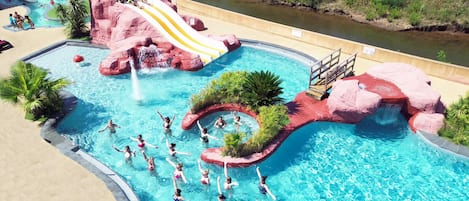 Seasonal outdoor pool, open 10 AM to 7 PM, sun loungers