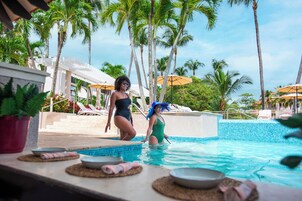 2 outdoor pools, open 9:00 AM to 9:00 PM, cabanas (surcharge)
