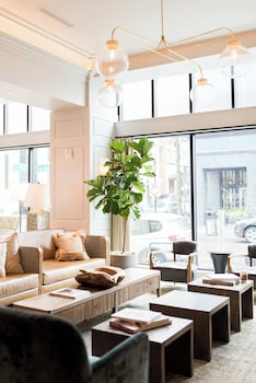 Hotel entrance and lobby at Woodlark Hotel Portland, a Tribute Portfolio Hotel