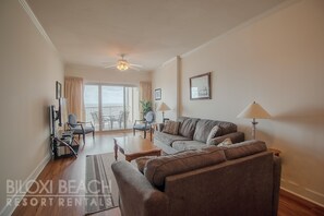 Condo, 2 Bedrooms, Balcony | Living area | TV, DVD player