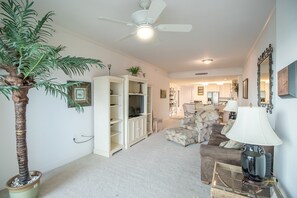 Condo, 2 Bedrooms, Balcony | Living area | TV, DVD player