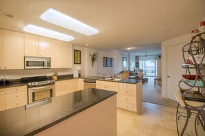 Condo, 2 Bedrooms, Balcony | Private kitchen | Fridge, microwave, oven, coffee/tea maker