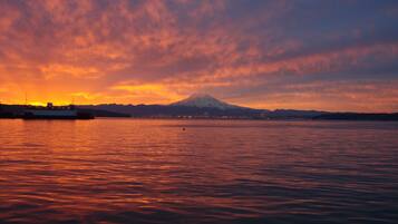 On the beach, beach towels