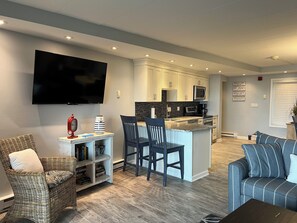 Smart TV, DVD player, books, video library