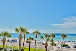 Beach nearby, sun loungers