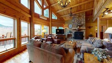 Smart TV, chimenea, videojuegos, reproductor de DVD