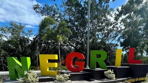 A landscaped area with large colorful letters spelling "NEGRIL" and a sign that reads "CAPITAL OF CASUALS". - CHARMING 2 BEDROOM HOME: 3 BEDS, SLEEPS 1-5, 24hr SECURITY, PRIVATE POOL & BEACH (Negril)