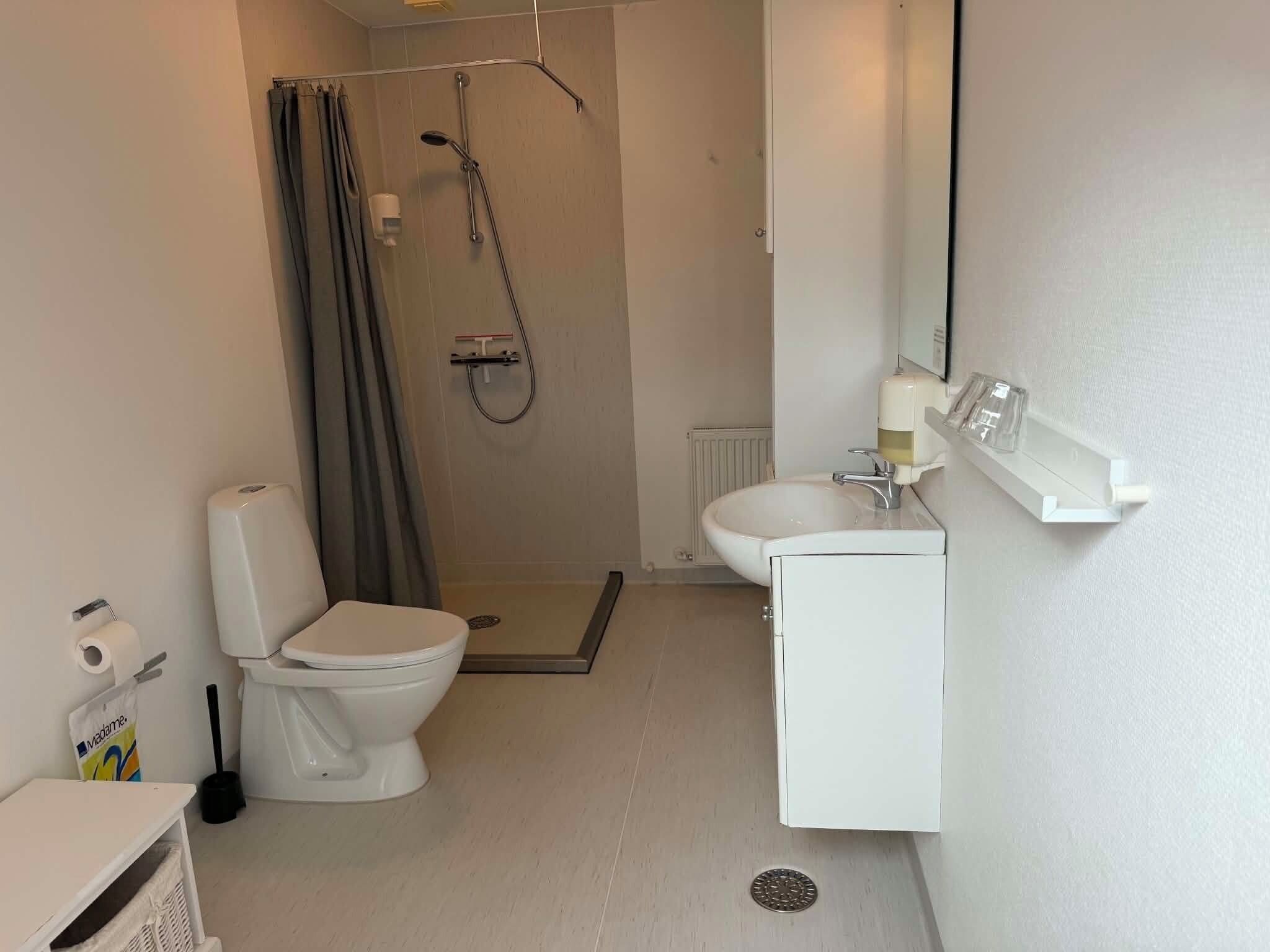 Double Room | Bathroom | Shower, hair dryer, towels, soap