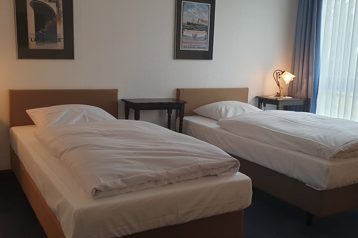 basic twin room | individually decorated, individually furnished, desk, blackout curtains