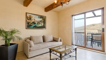 Smart TV, fireplace, DVD player