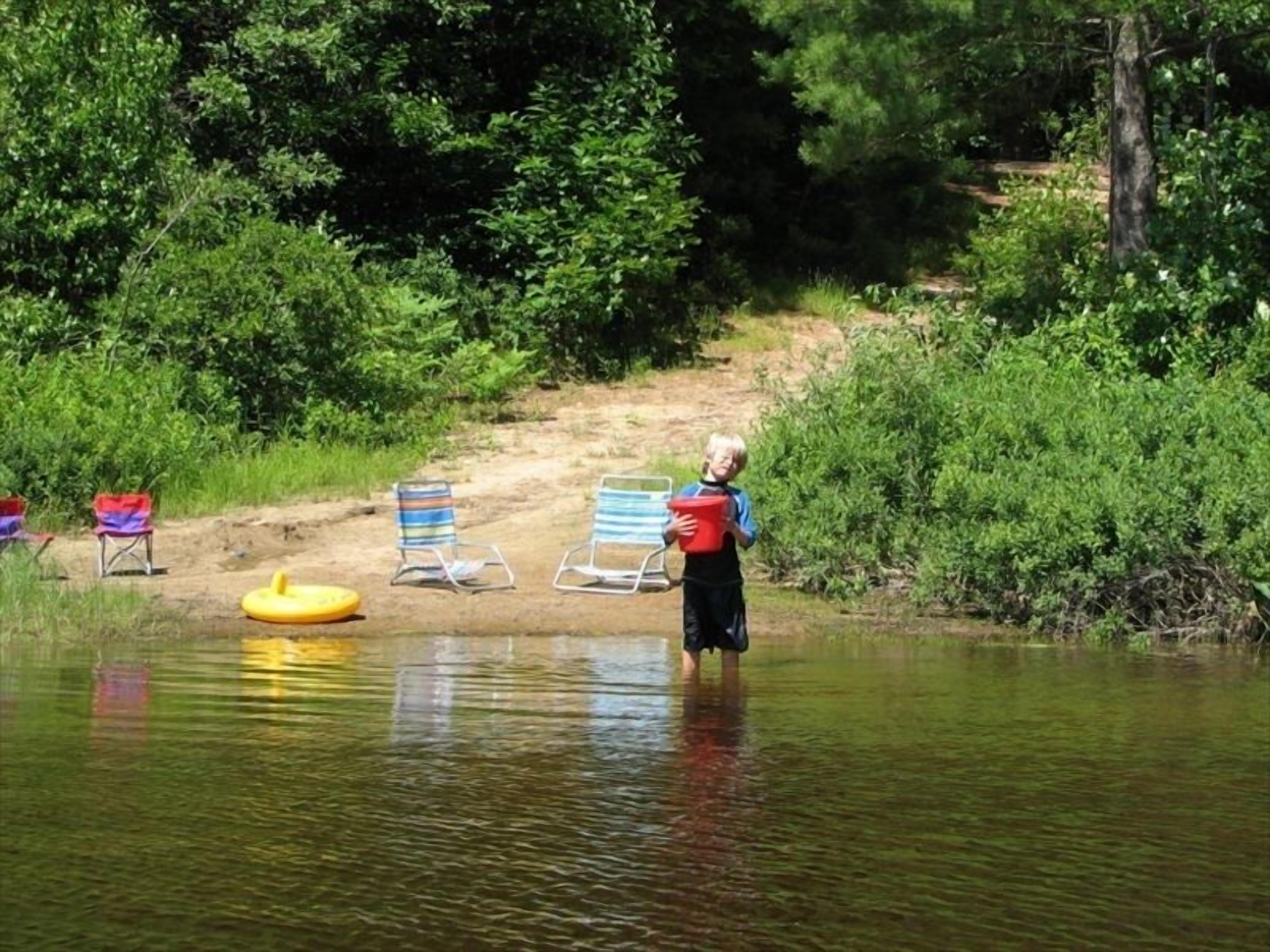 Sandy bottom shallow waterfront for kids