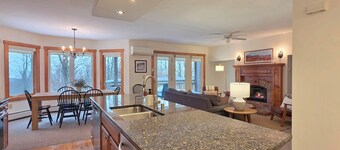 Spacious ski-in, ski-out 2-BR Jay Peak Village Condo, right on trail. A/C incl.!